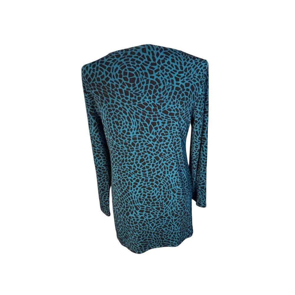Chico's Travelers Top Size 0, Small Slinky Cut Out Blue Black - Picture 4 of 6